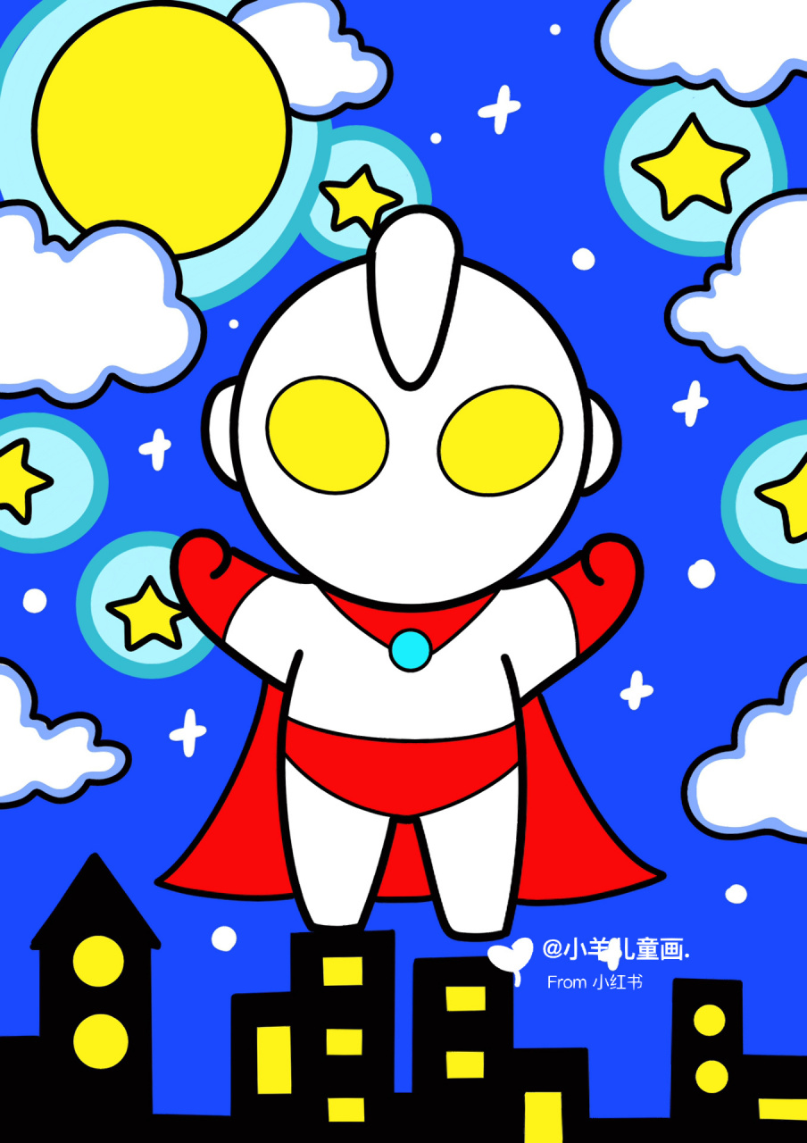 奥特曼儿童画 简笔画 简单易画🉑️打印