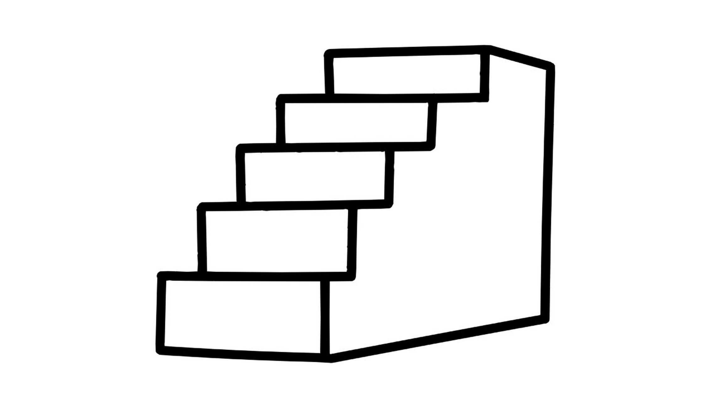 【简笔画素材分享36】4款不同造型的楼梯 分享4款卡通小楼梯02 高清