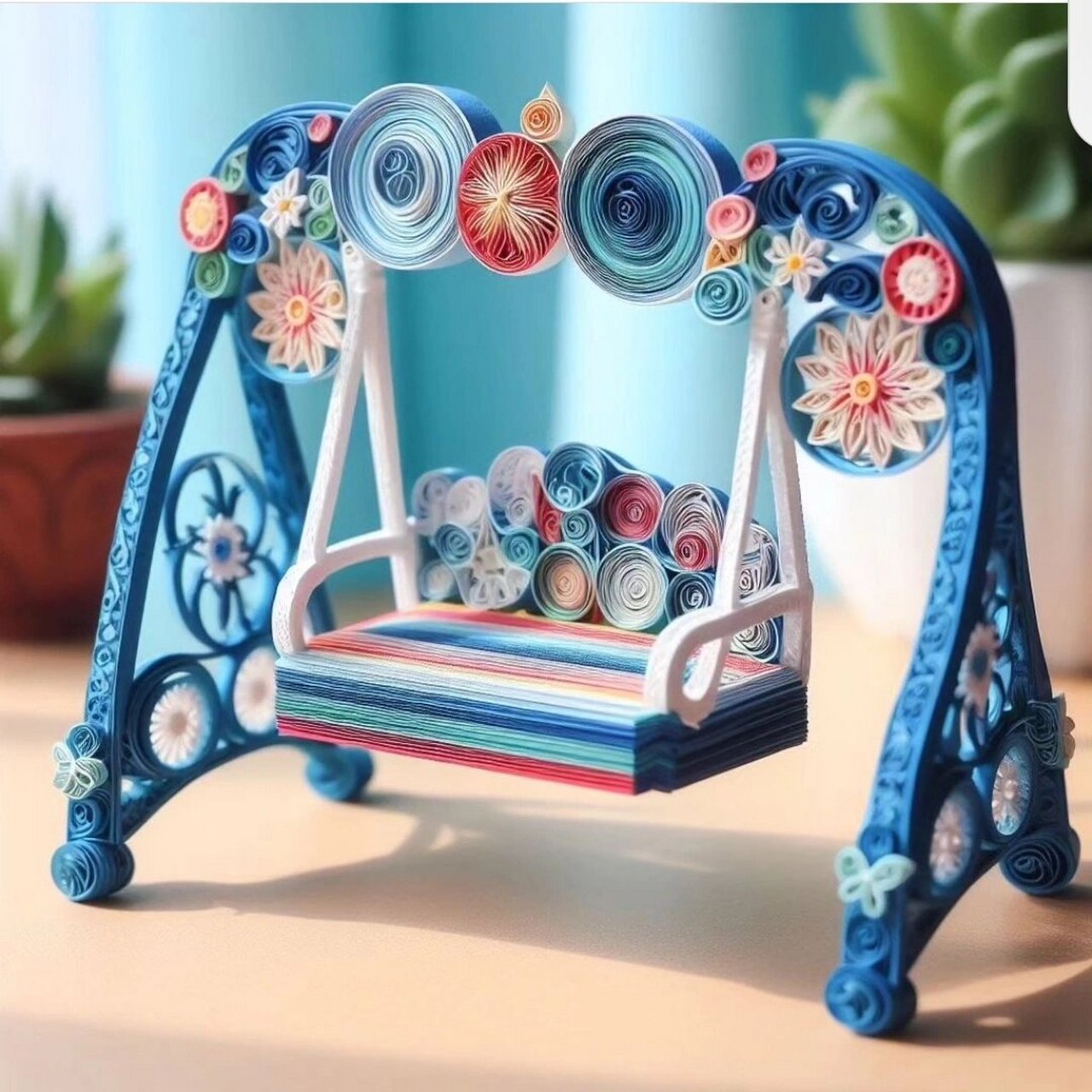 衍纸秋千圆了童年的梦 你最喜欢哪一个