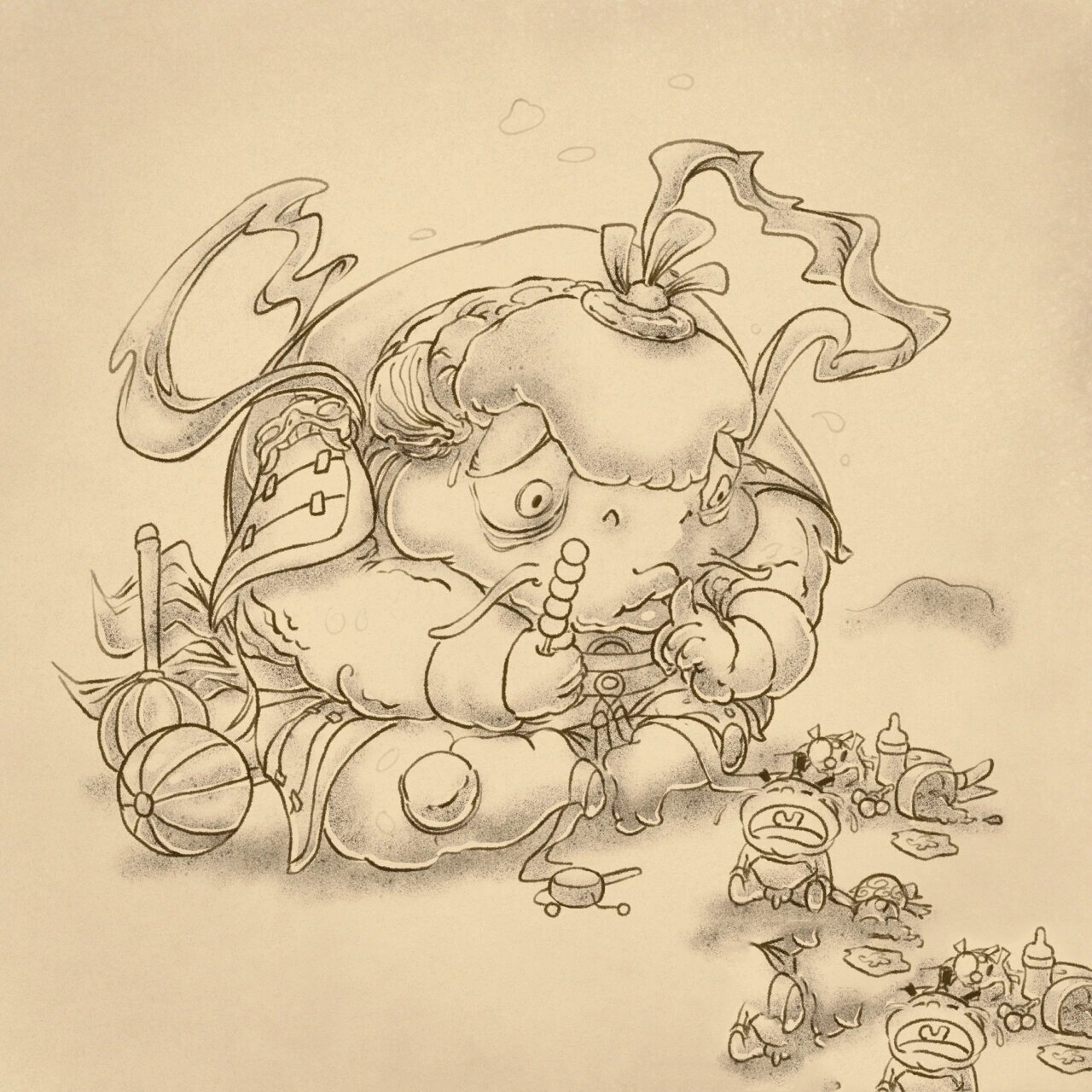 灵感大王～～ 《画西游》002 原著中他是吃小孩的金鱼精,吃小孩太恐怖