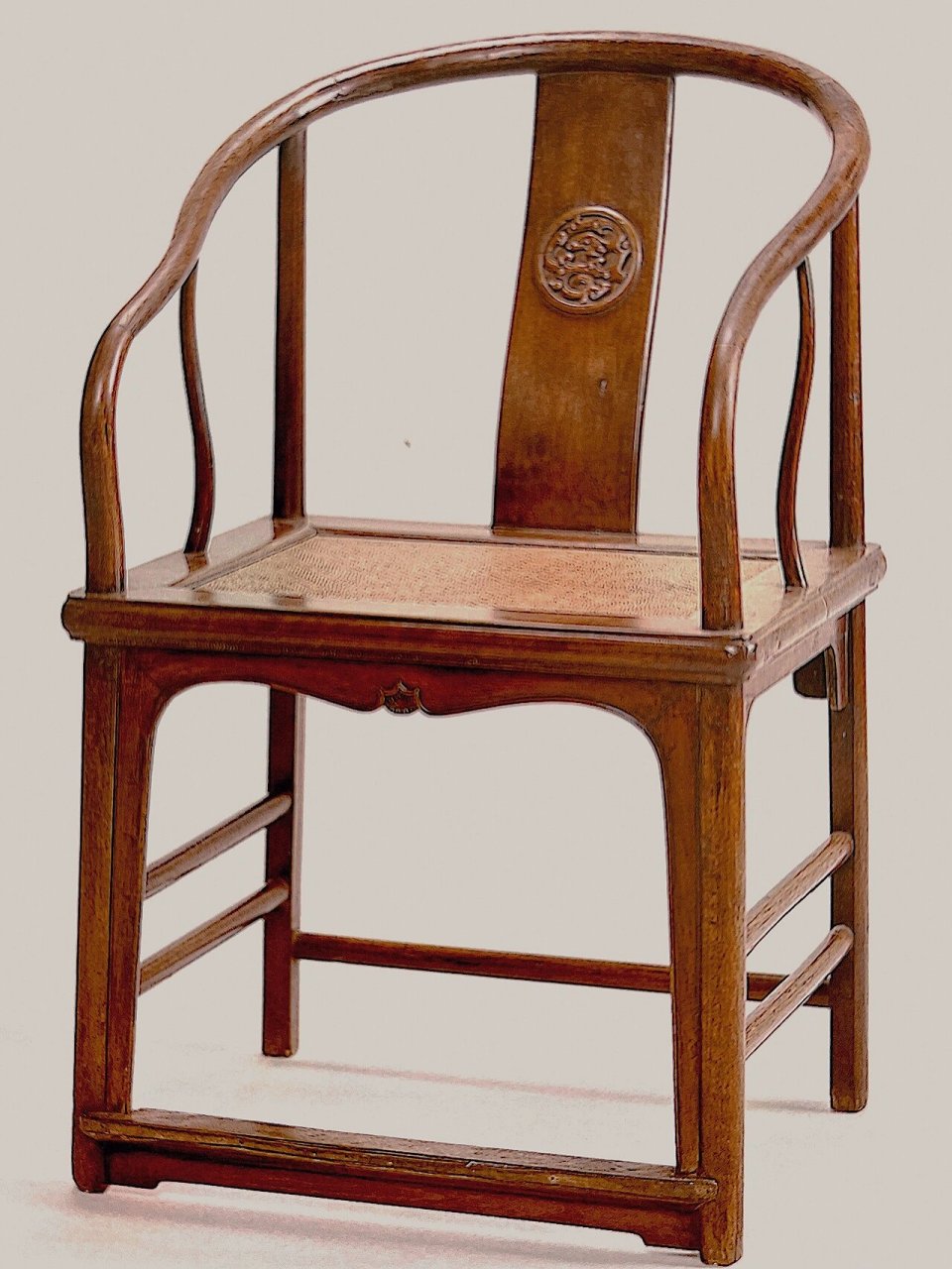 带你欣赏古家具46615-核桃木嵌黄杨圈椅 核桃木嵌黄杨圈椅(一对)