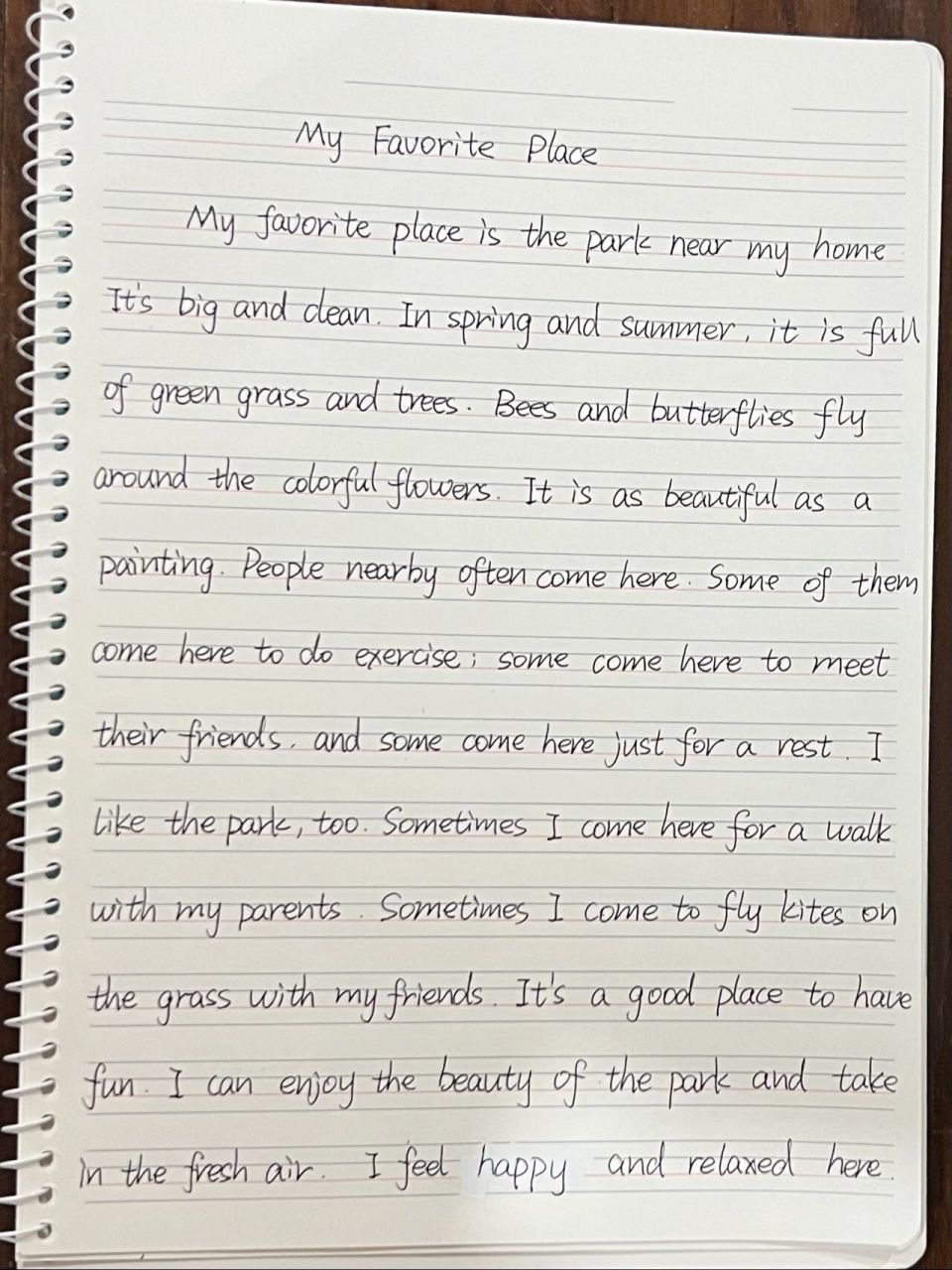 56,英语满分作文之「我最喜欢的地方」 小作者开篇写了自己最喜欢的