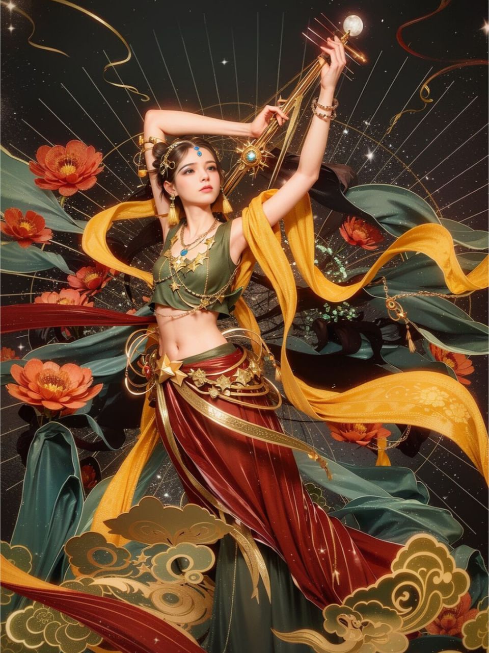 ai绘画#0202#完美身材#0202#敦煌飞天#0202#敦煌壁画