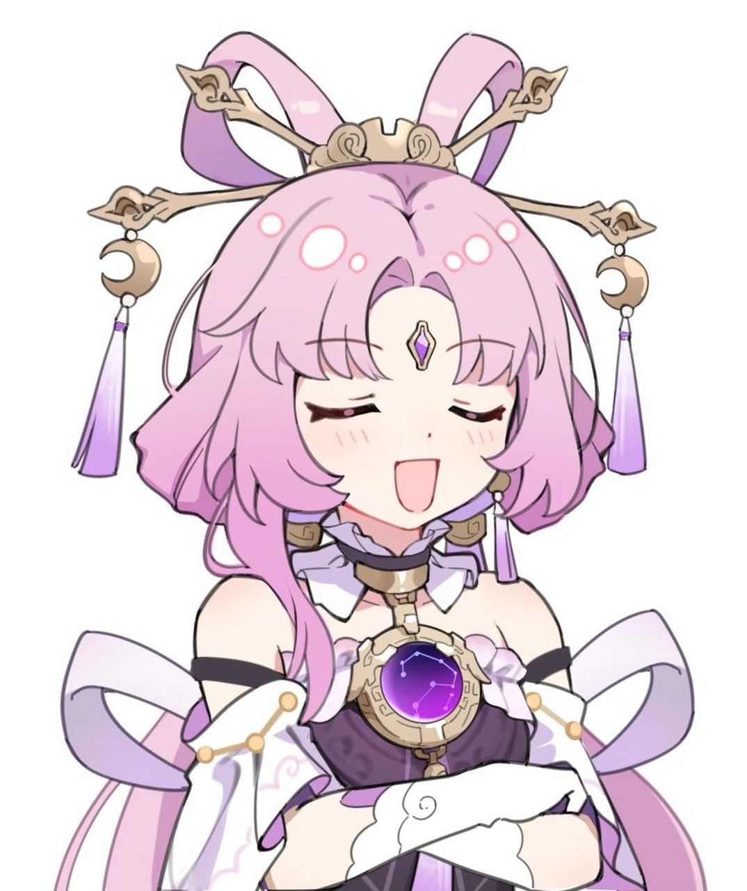 摸一点符玄的表情>w< 几张速摸,后面4p是官方景元技能介绍视频