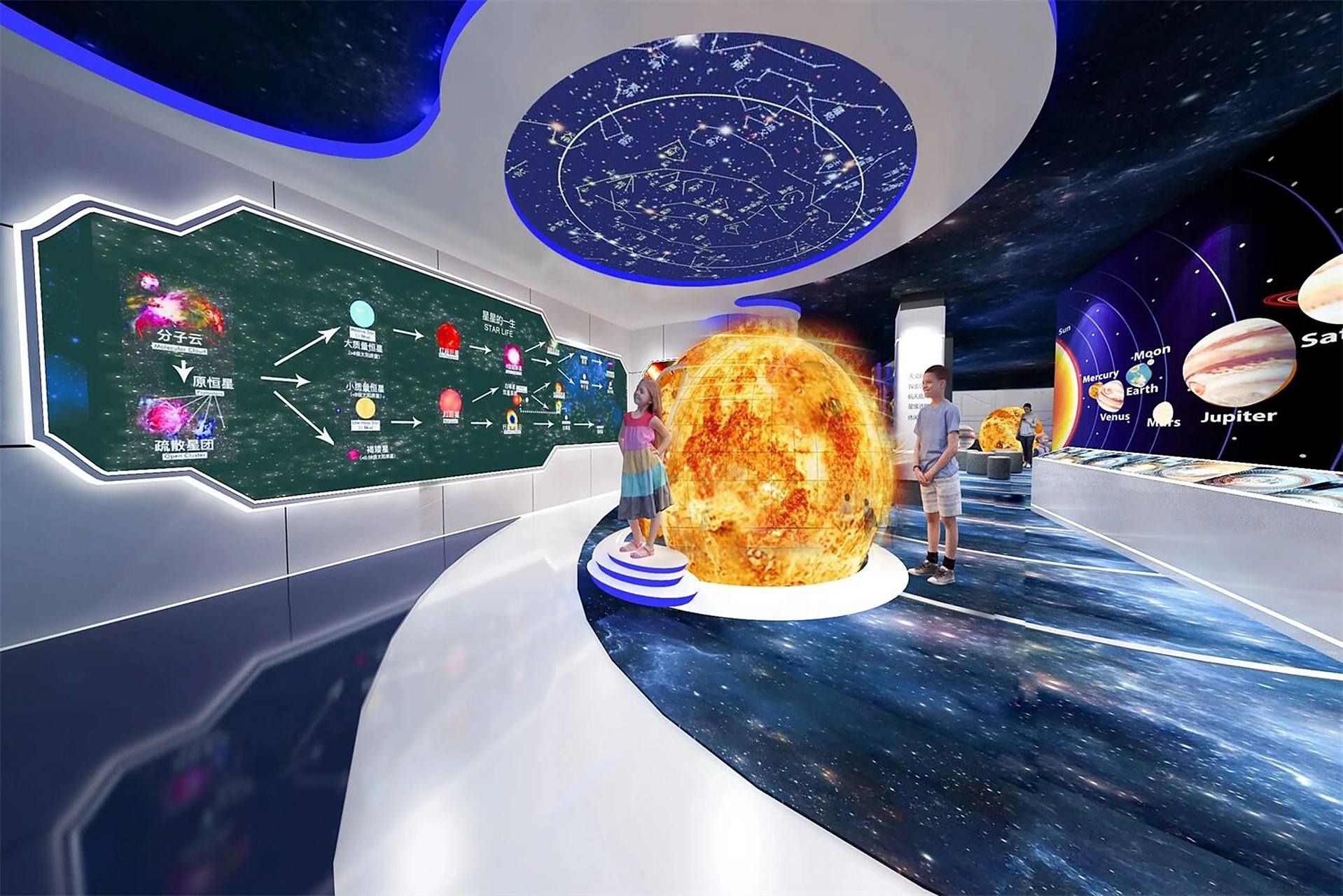 航天科普馆·展厅设计|主题展馆 航天科普馆是科技类展馆中的一种主题