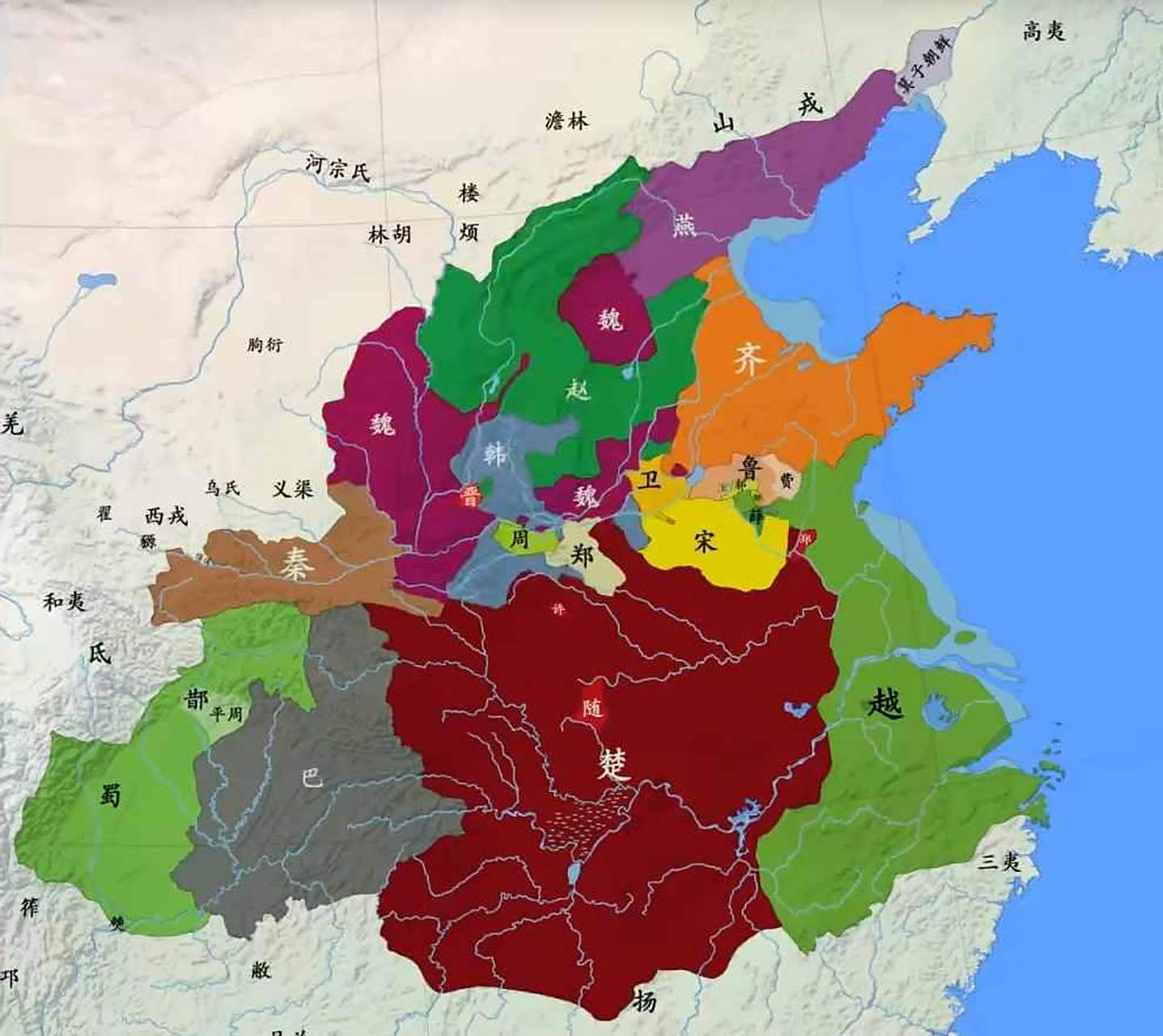 秦国在公元前230年灭燕,前228年灭赵,前225年灭魏,前223年灭楚,前222