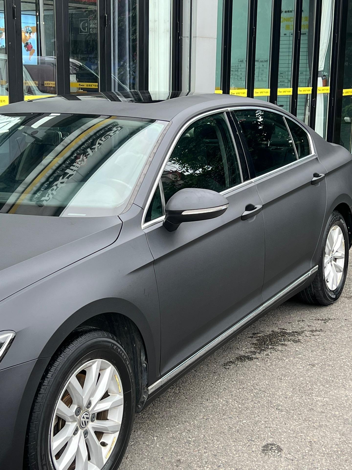 大众迈腾 磨砂黑改色案例车身改色贴膜专业贴膜