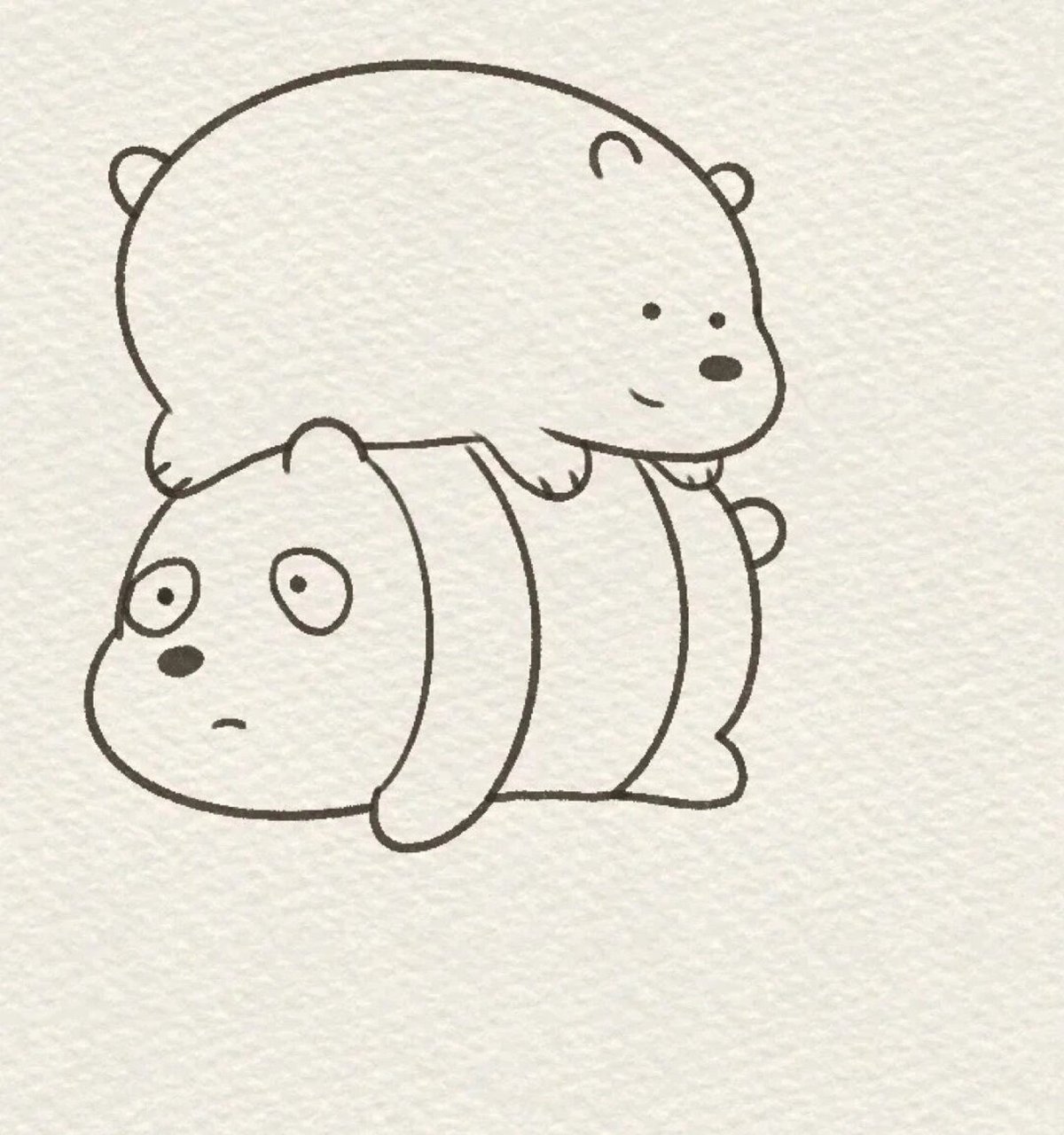 三只裸熊简笔画教程,一只熊两只熊三只熊!