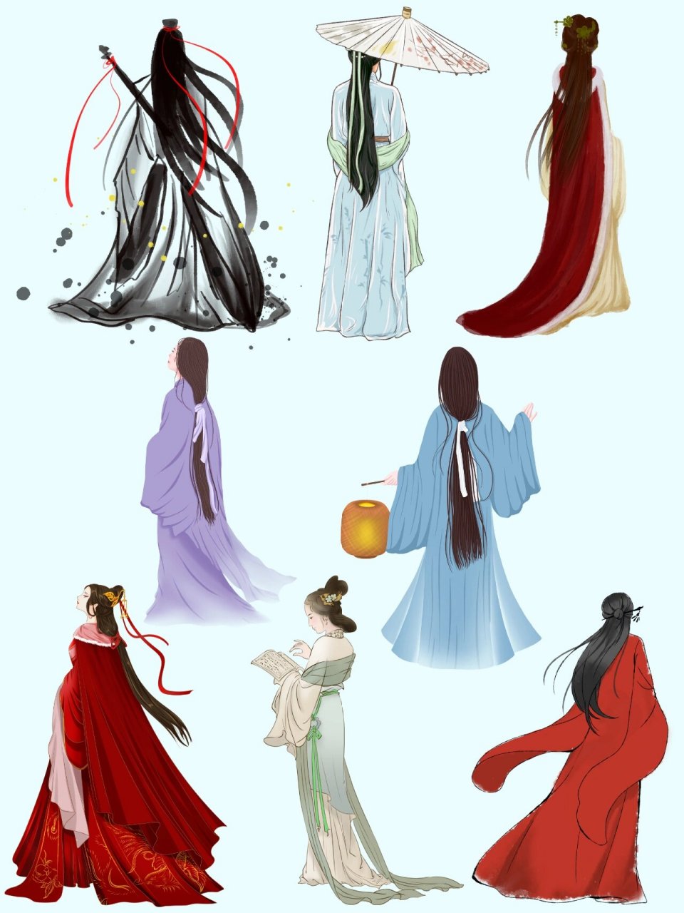 手帐素材 | 古风人物手帐贴纸分享 一直喜欢古风的我终于对古风贴纸下