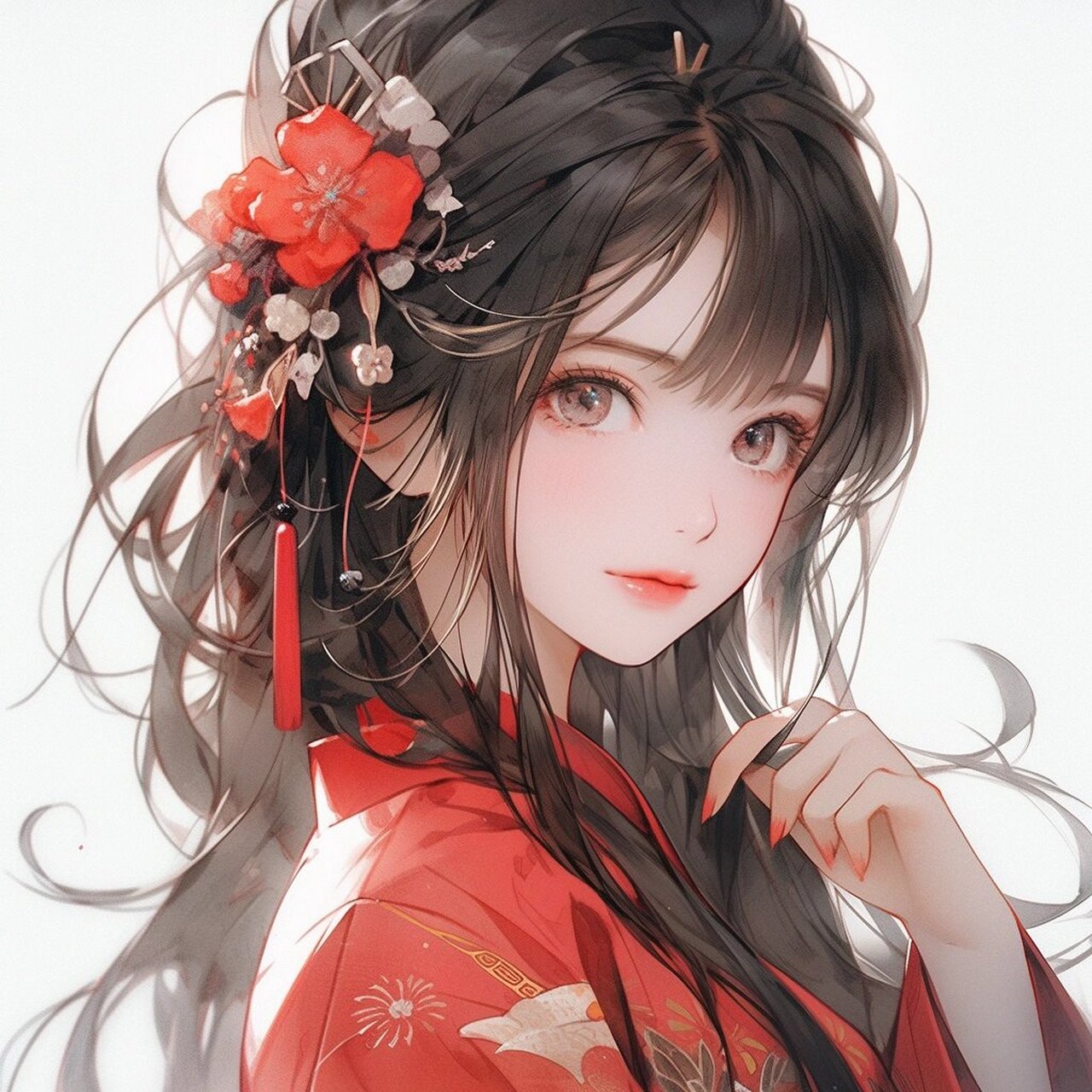 女生头像|古风红衣头像