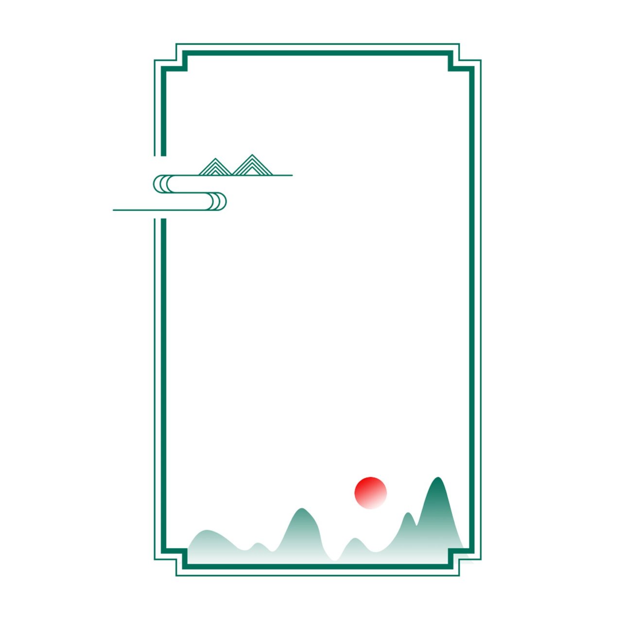 中国风边框🔥免抠素材 🌈今日素材 	 🔍中国风国潮祥云矢量装饰