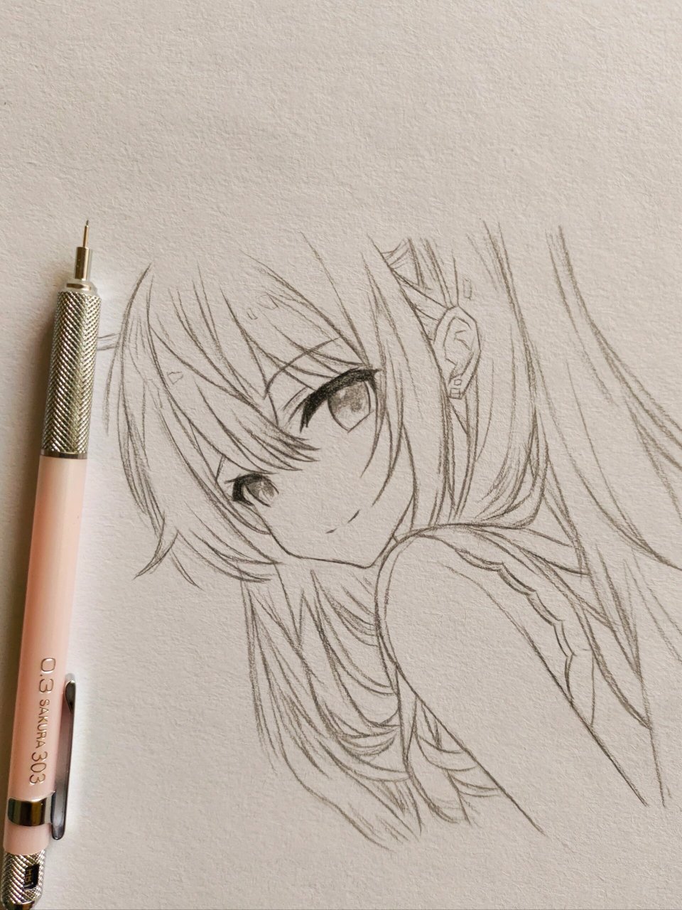 动漫女孩的画法 #手绘# #摸鱼# #动漫手绘# #铅笔画# #新手画画