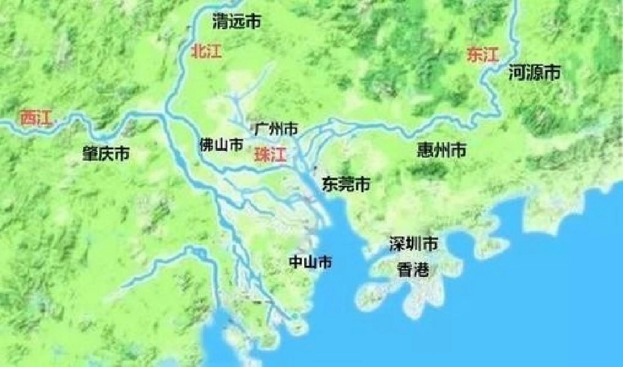珠江流经城市图图片