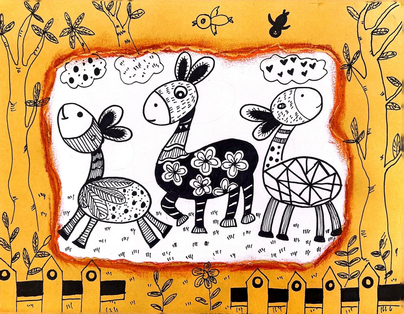 《可爱的小毛驴》-线描 教学要点 1.