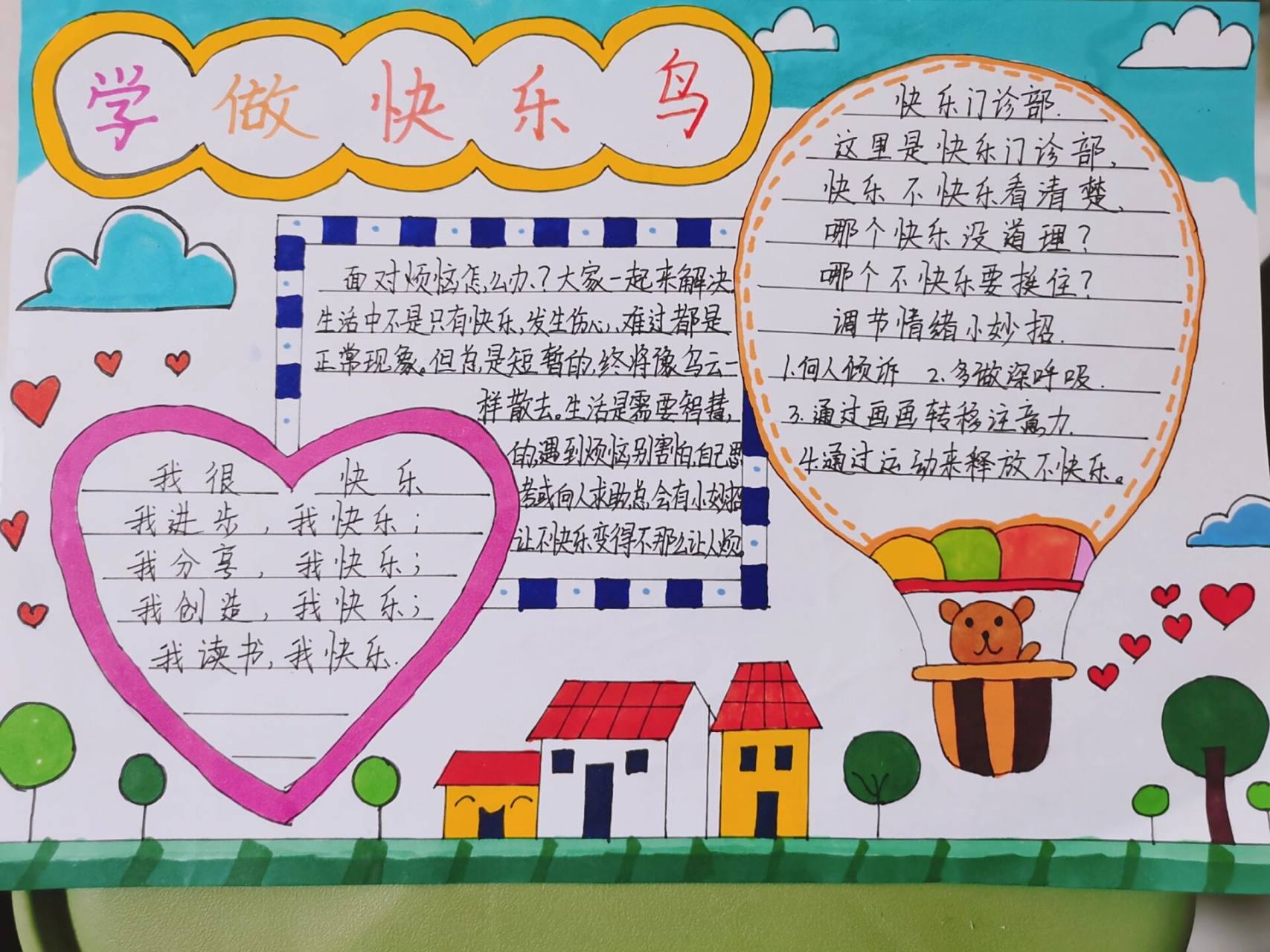 二年级下册,道法 学做快乐鸟手抄报 紧赶慢赶还是到了这个点,关键是