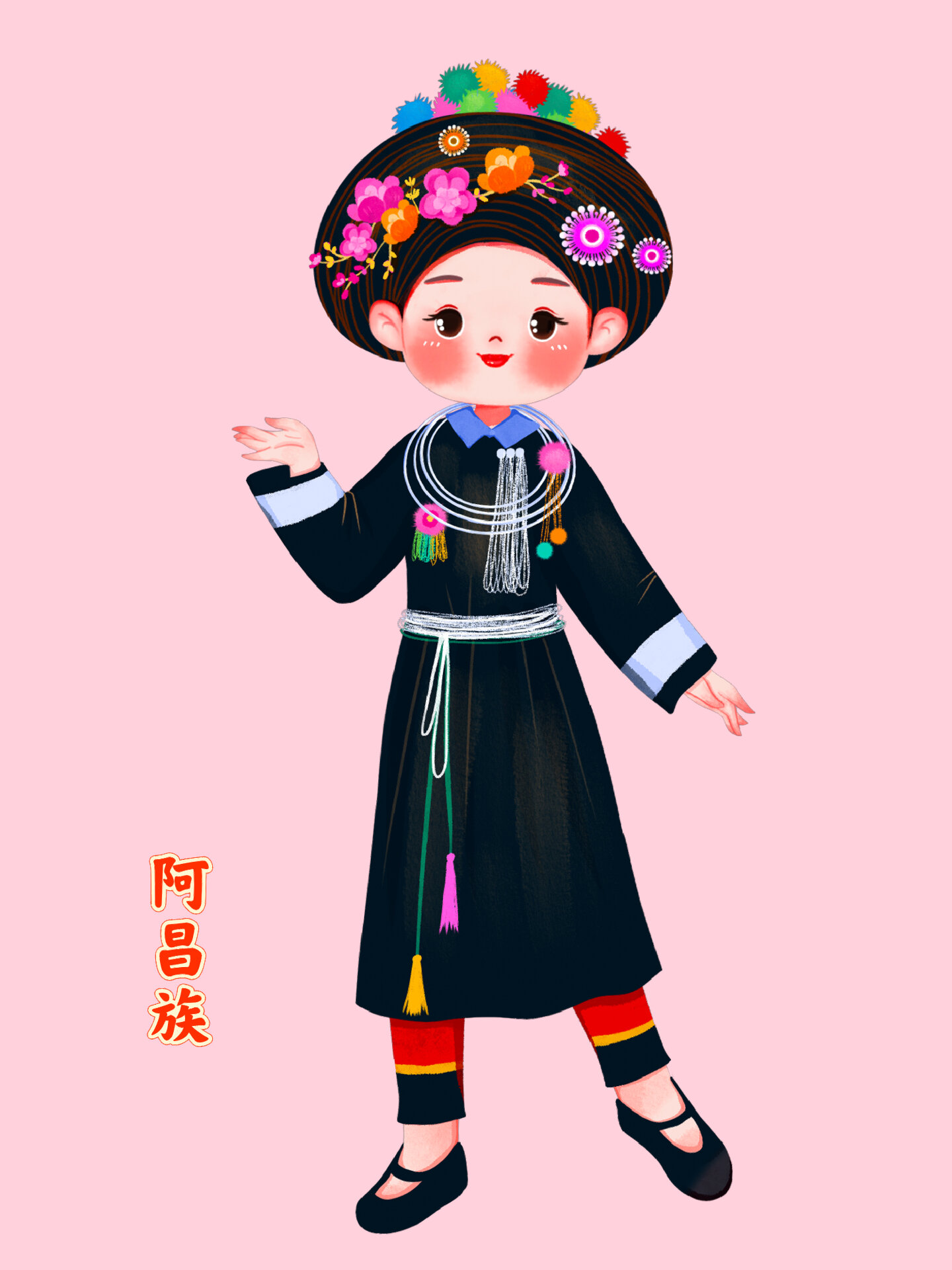 民族插画|五十六个民族服饰系列九