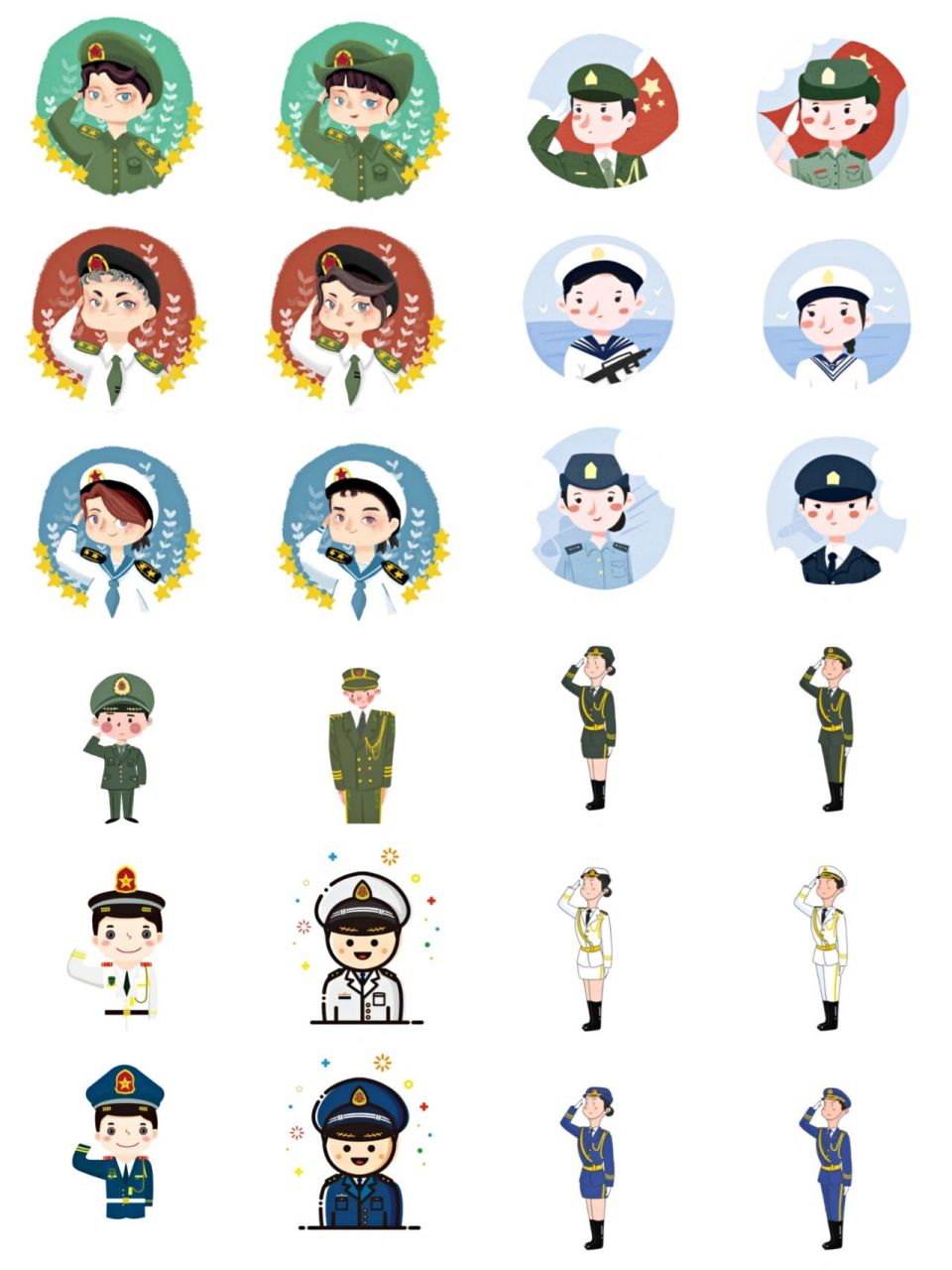 军人卡通人物素材9899可做头像 铁血军魂,初心不改989998