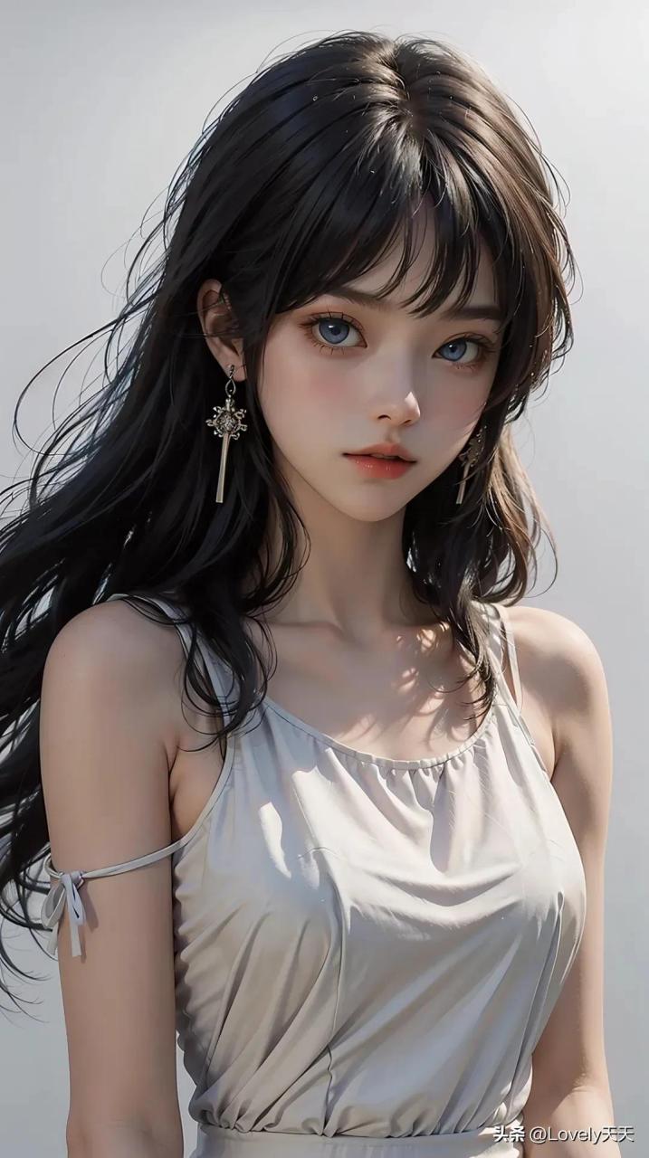 ai飘逸长发蓝眸少女
