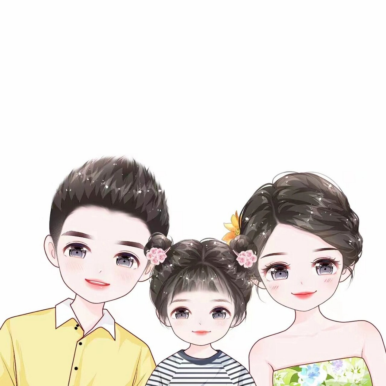 超可爱的一家三口头像/幸福一家人