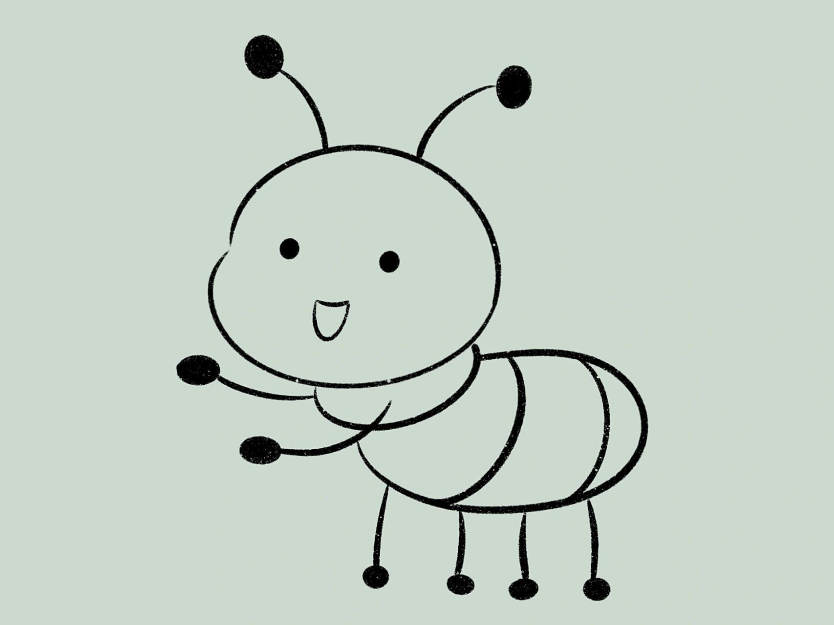 蚂蚁怎么画 9996今天我来教大家怎么画一只超可爱的蚂蚁哦!