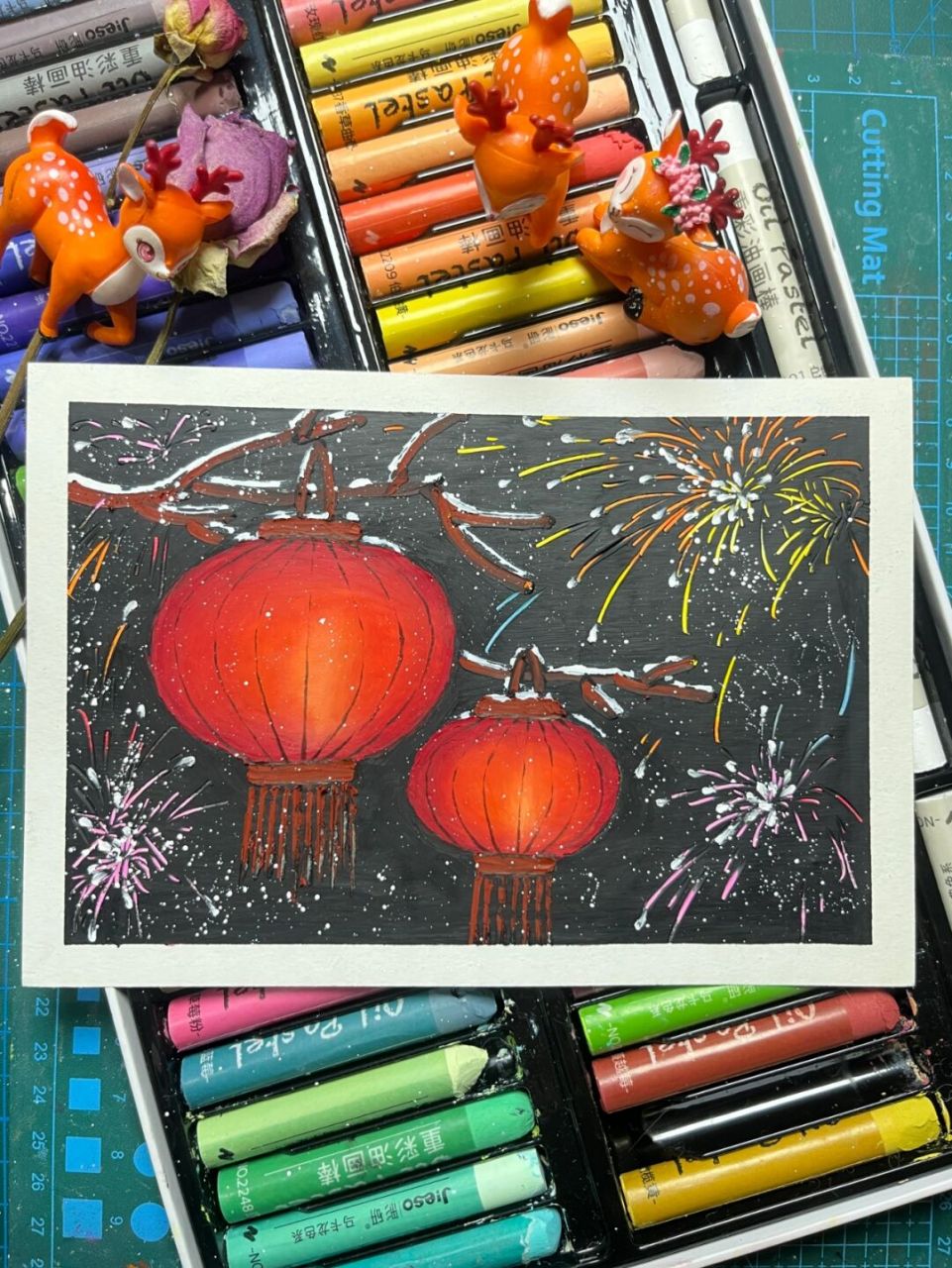 棒来啦 #画画的日常# 非常非常非常简单哦,漂亮又简单的一幅灯笼画 一