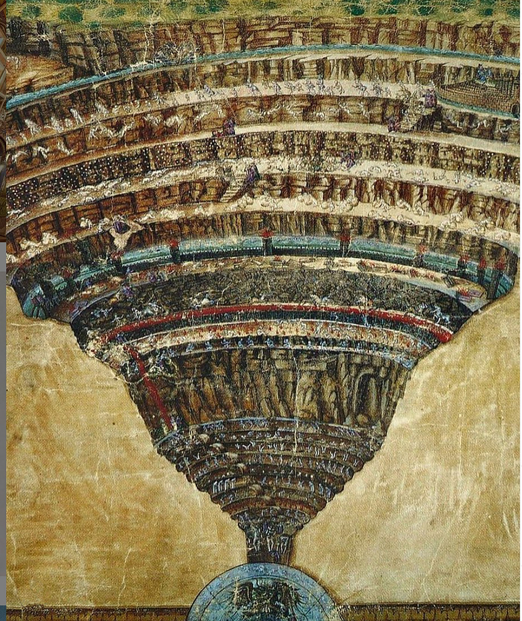 但丁《神曲》|波提切利《地狱图》 波提切利为但丁的《神曲》绘制插图