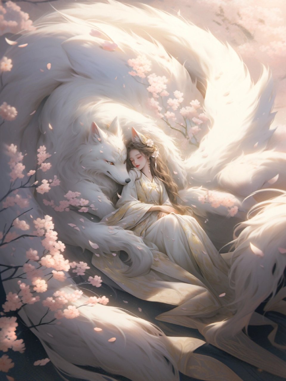 【神话系列】九尾狐—白色九尾,青丘之王  九尾狐传说, 白色九尾