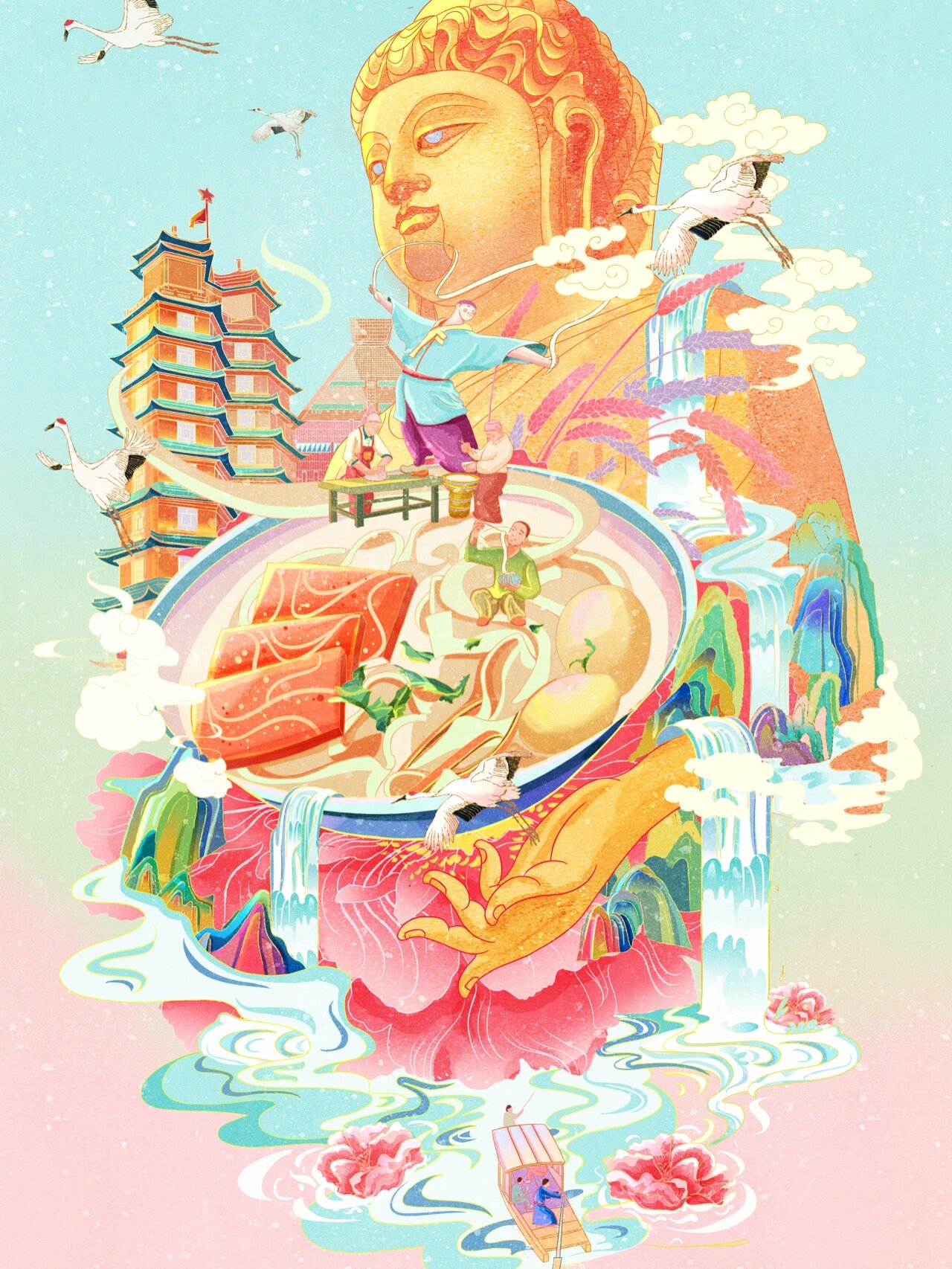 烩面插画图片