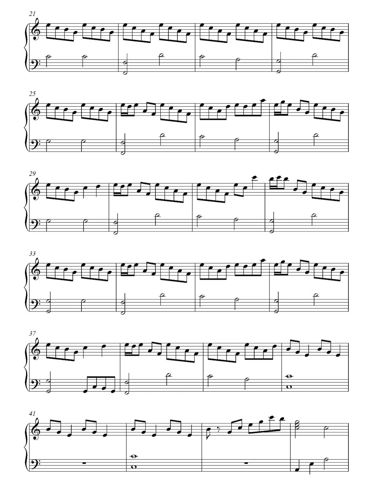 《城南花已开》简易版钢琴谱快来收藏啦