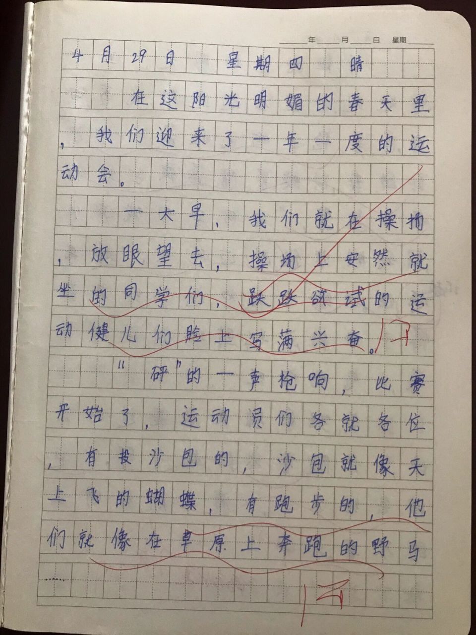 三年级日记—运动会 孩子亲身感受