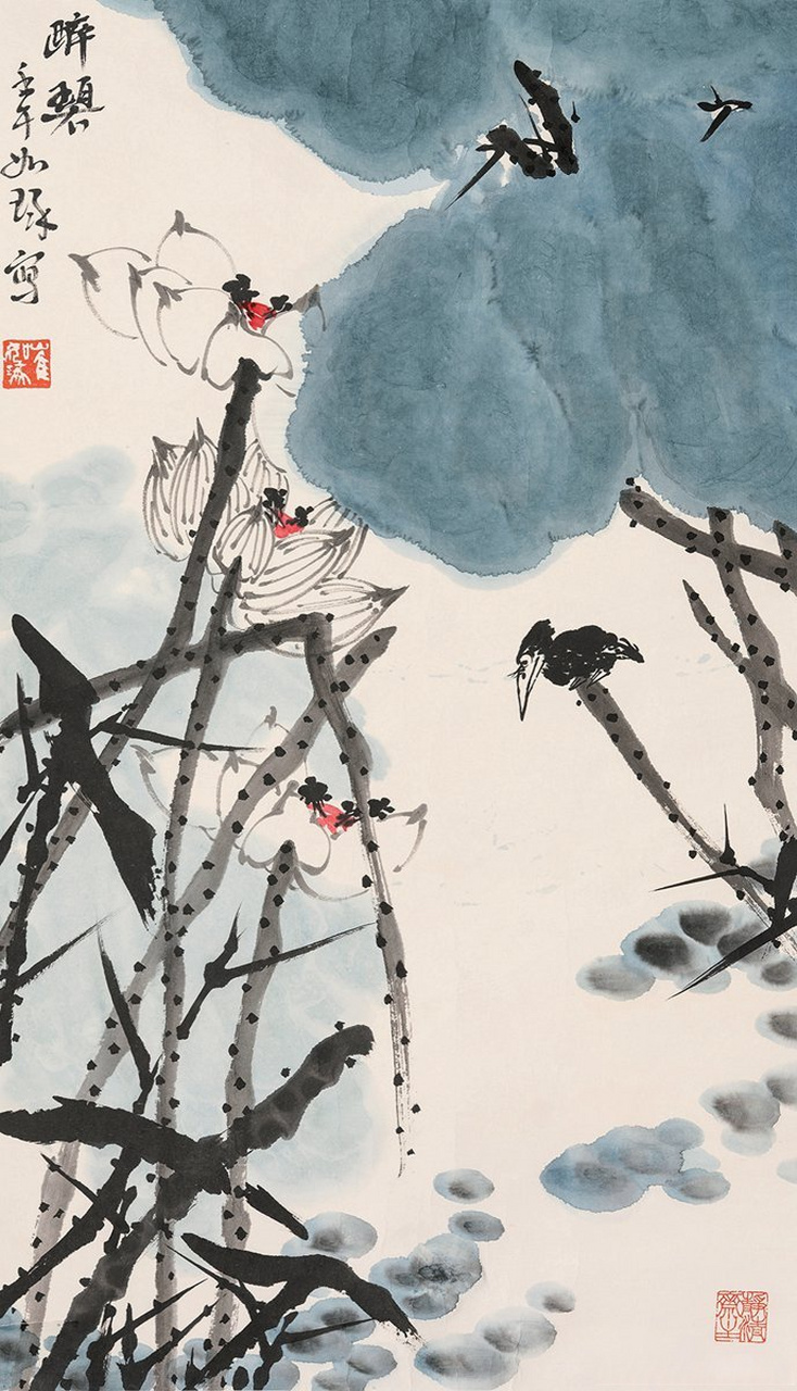 画家崔如琢笔下的荷花