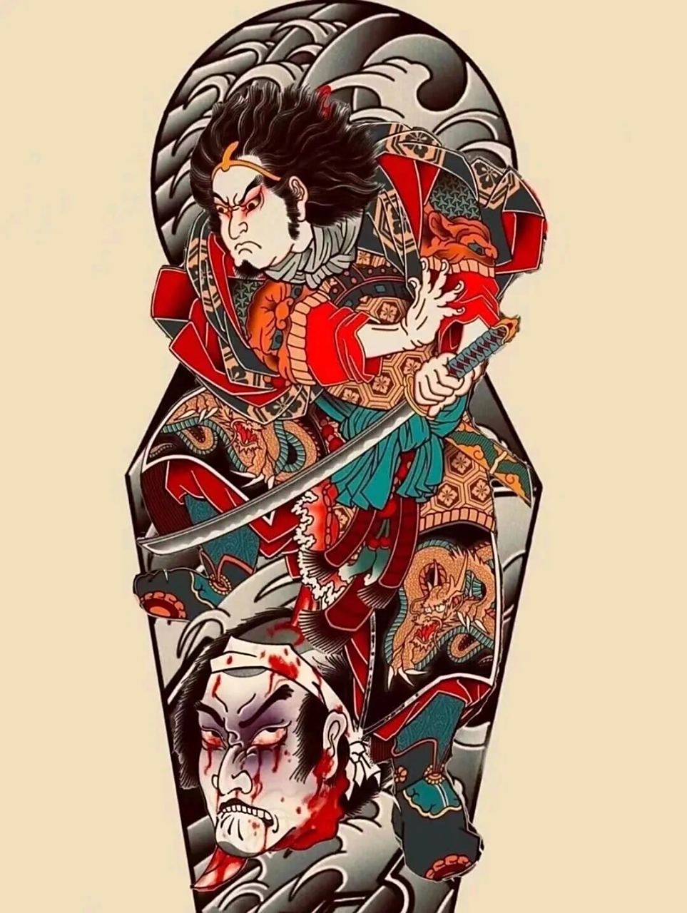 老传统花腿纹身手稿  可设计