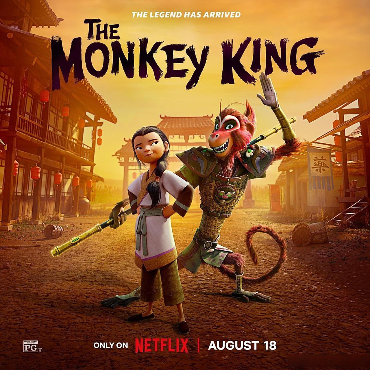 奈飞发布新动画《美猴王》(the monkey king)海报,8月18日上线.