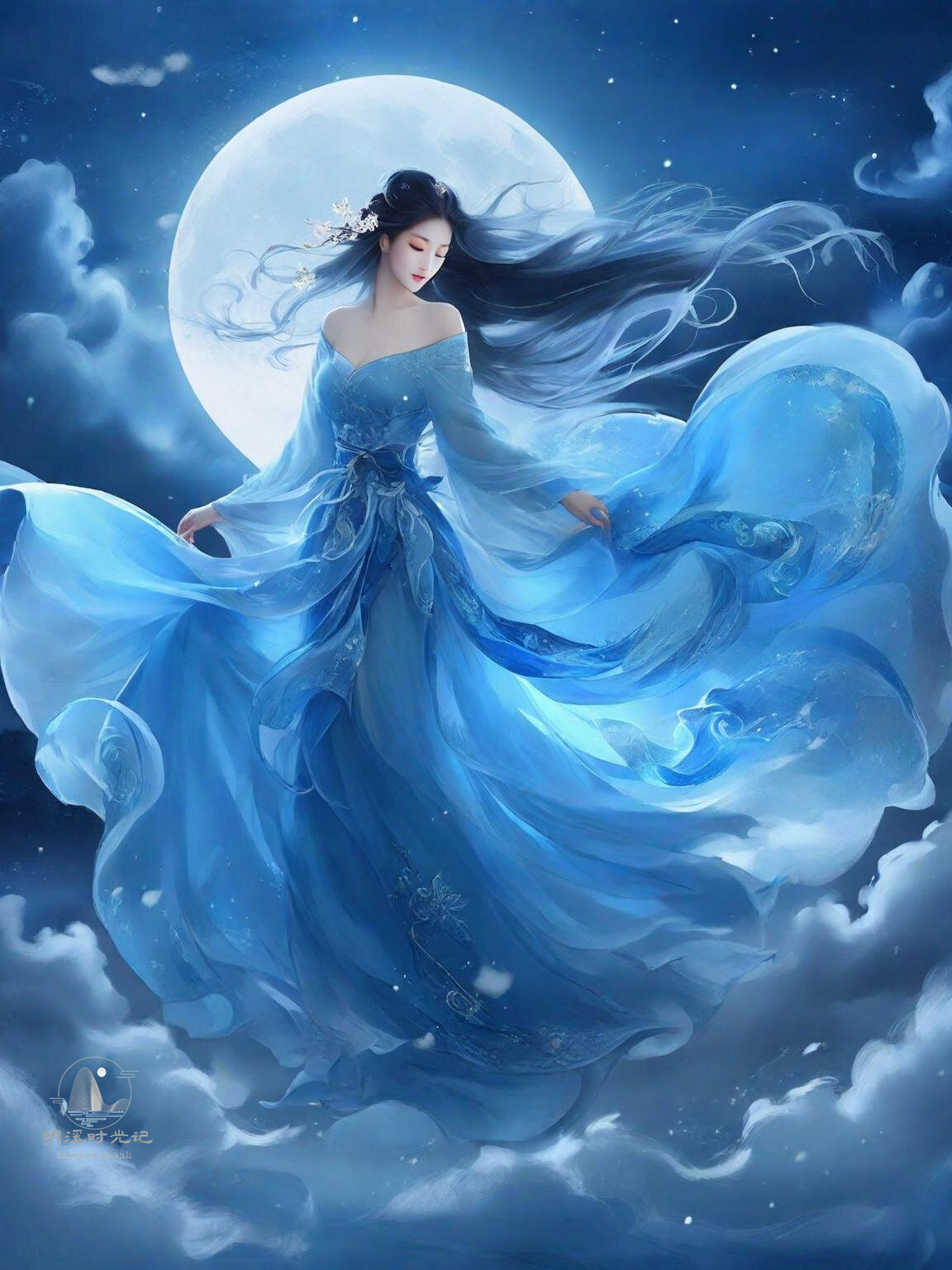 古风美人丨蓝色忧伤丨请礼貌取图 蓝色的忧郁在空气中弥散, 如深海中