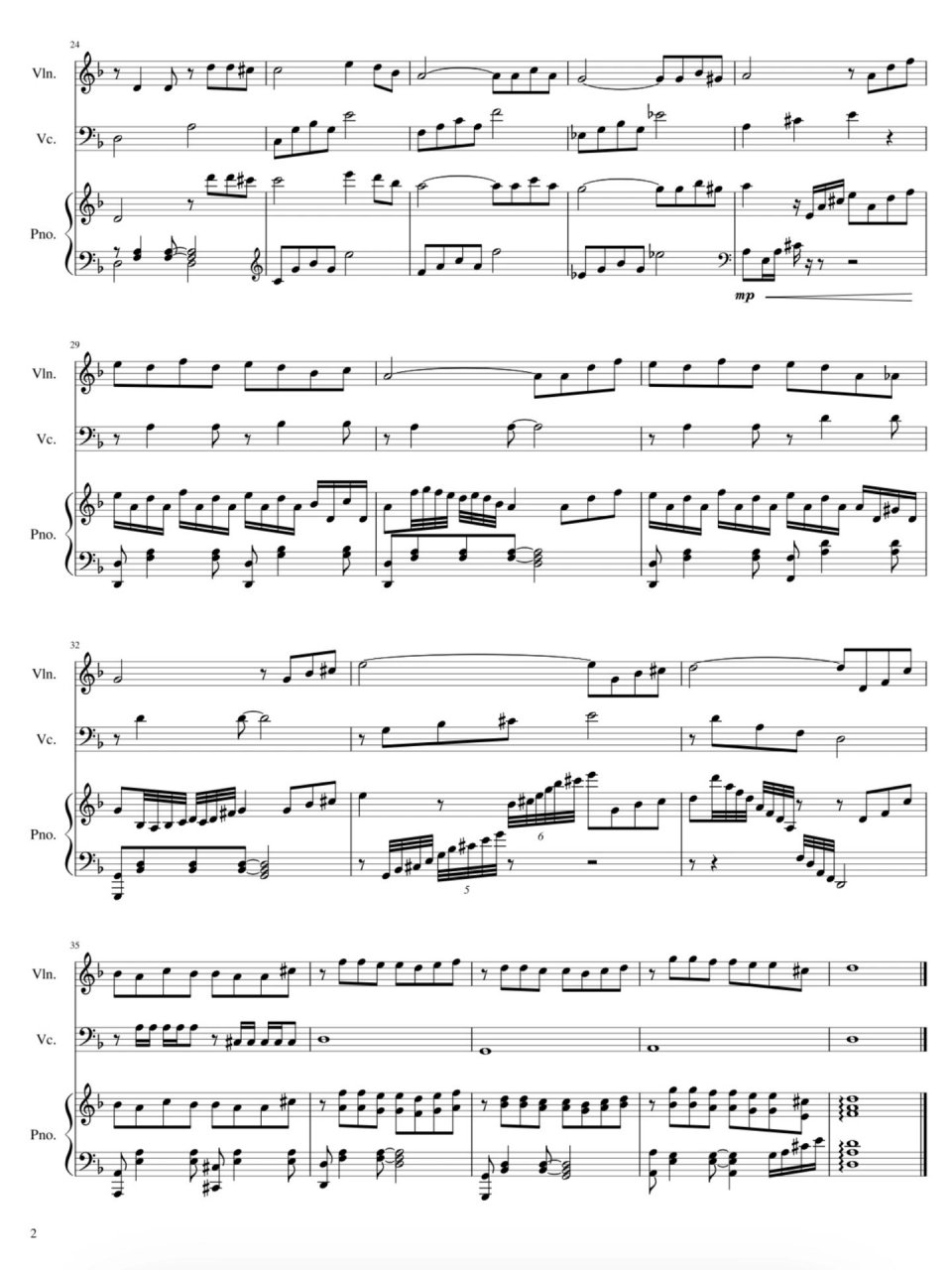 钢琴三重奏谱|教父 the godfather 小提琴&大提琴&钢琴三重奏版 speak