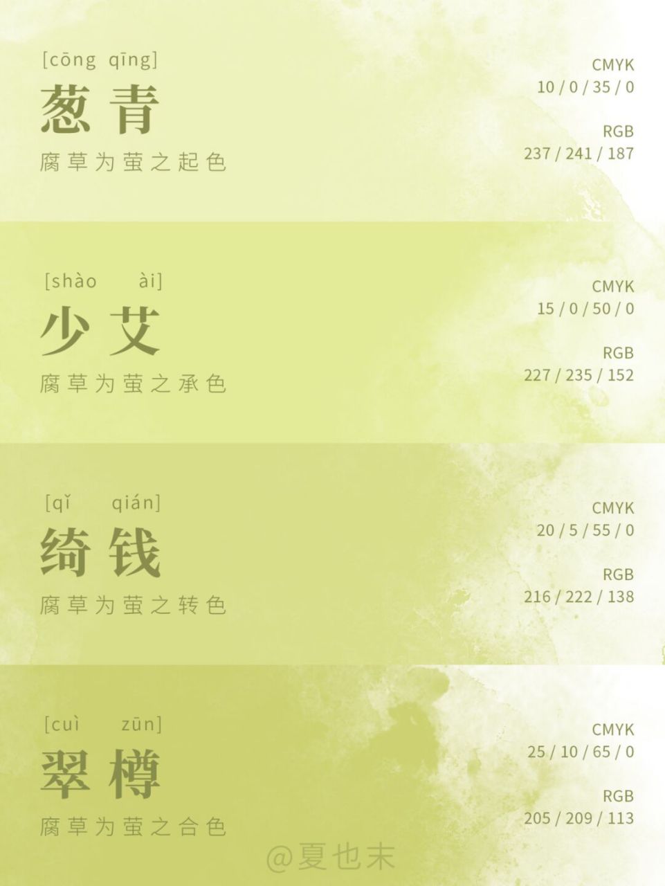 78中国传统色|二十四节气色卡-大暑(二) 78中国传统色太美了吧!