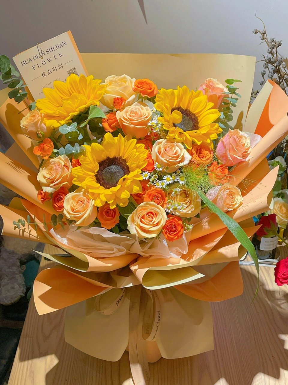 向日葵花束～ 向日葵花语:入目无他人 四下皆是你～#铜川新区# #花店