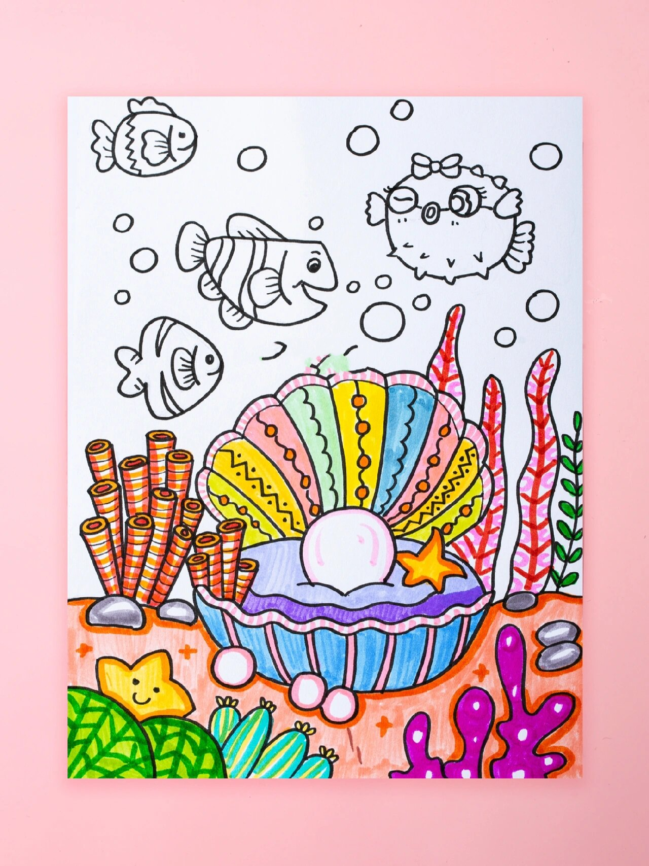 贝壳里的珍珠|儿童创意画