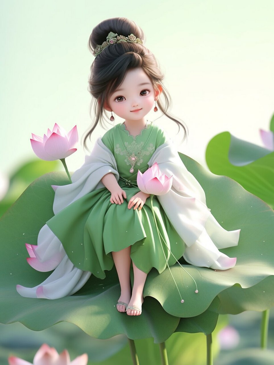 古风头像丨荷花仙子·第5幕 仙缘与佛缘 有佛缘的女人, 自有莲花作伴