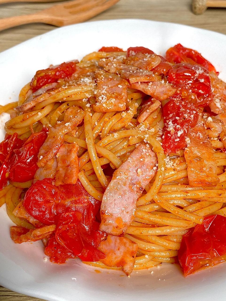 家庭版番茄培根意面9106615失败,简单又好吃6015 自己在家