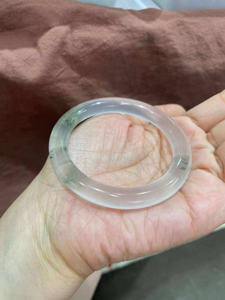 6/9mm 高冰玻璃种金丝玉老料,不起棉无需 【精品高冰种宝石光手镯】