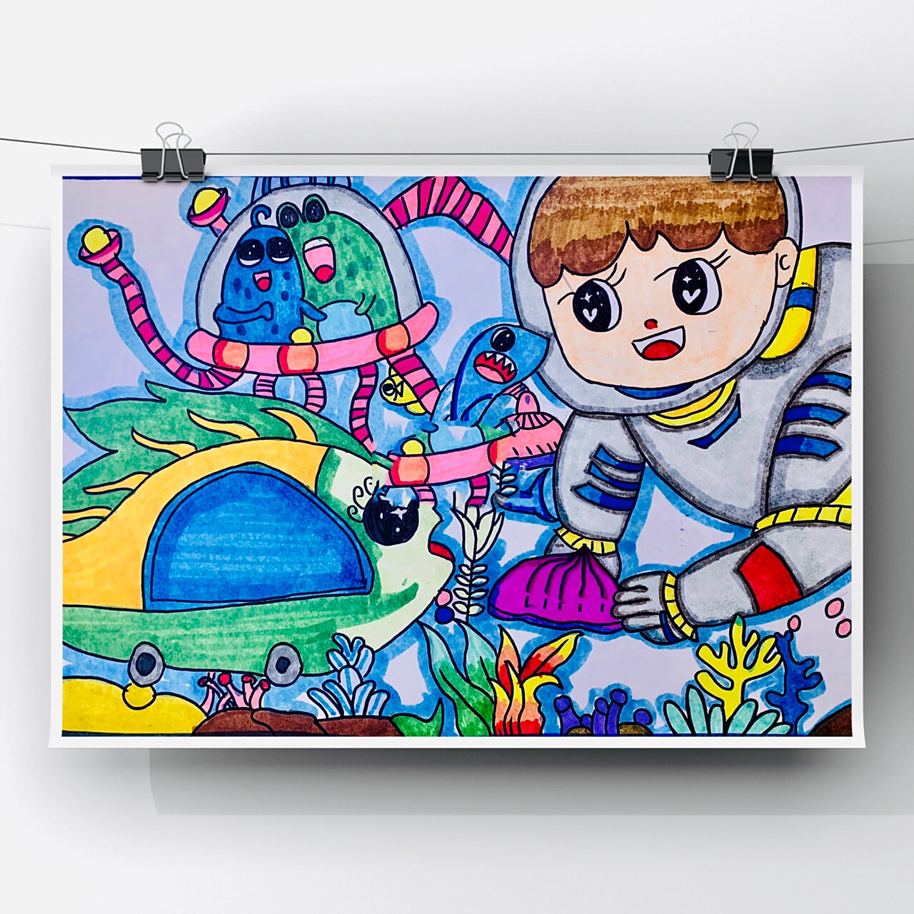 创意美术插画 | 太空科幻画 马克笔 | 手绘 | 画画 | 绘画 | 插画