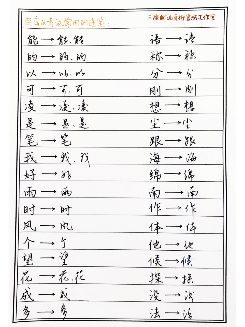 的字怎么写好看 连笔图片