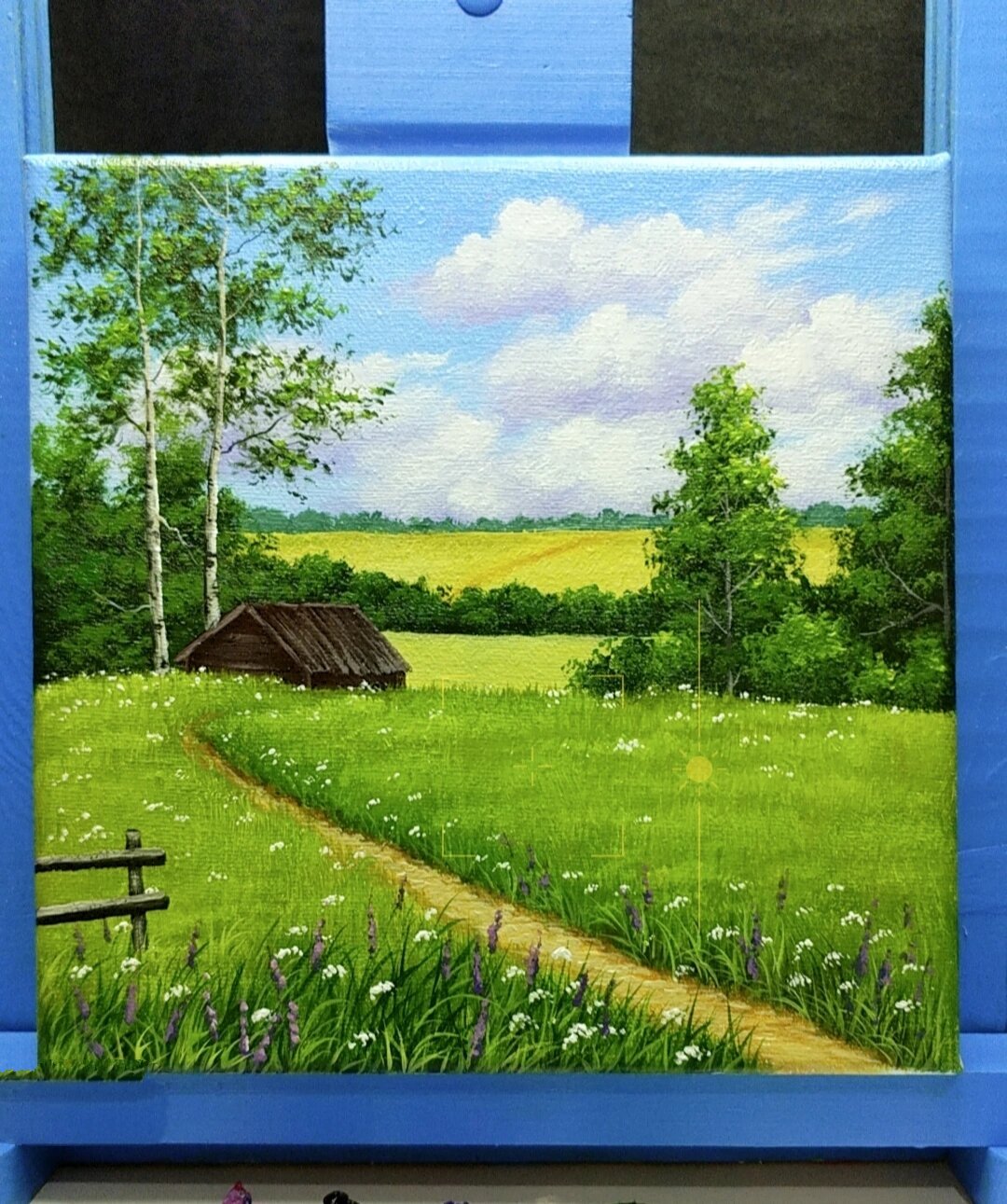 丙烯画田园风景 步骤
