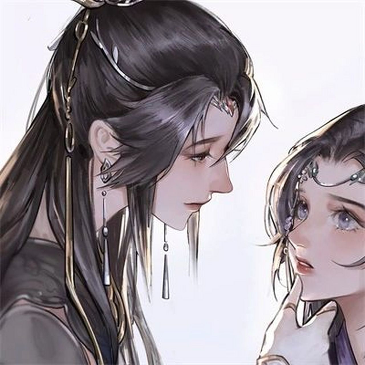 古风百合头像一对图片