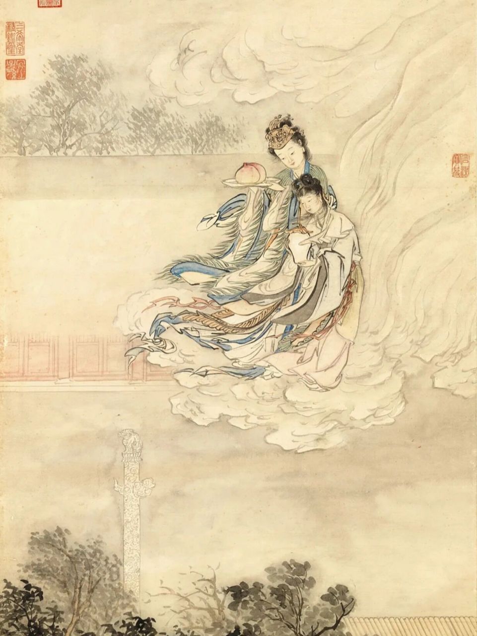 国画 | 八月初八西王母娘娘蟠桃会 群仙会祝 95 图二,明·仇英