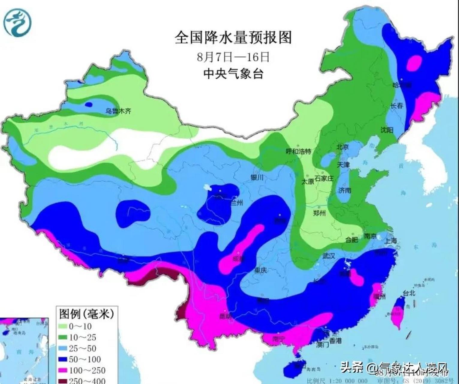 未來十天全國中期天氣預報:西南華南雨水頻繁,颱風卡努影響東北,全國