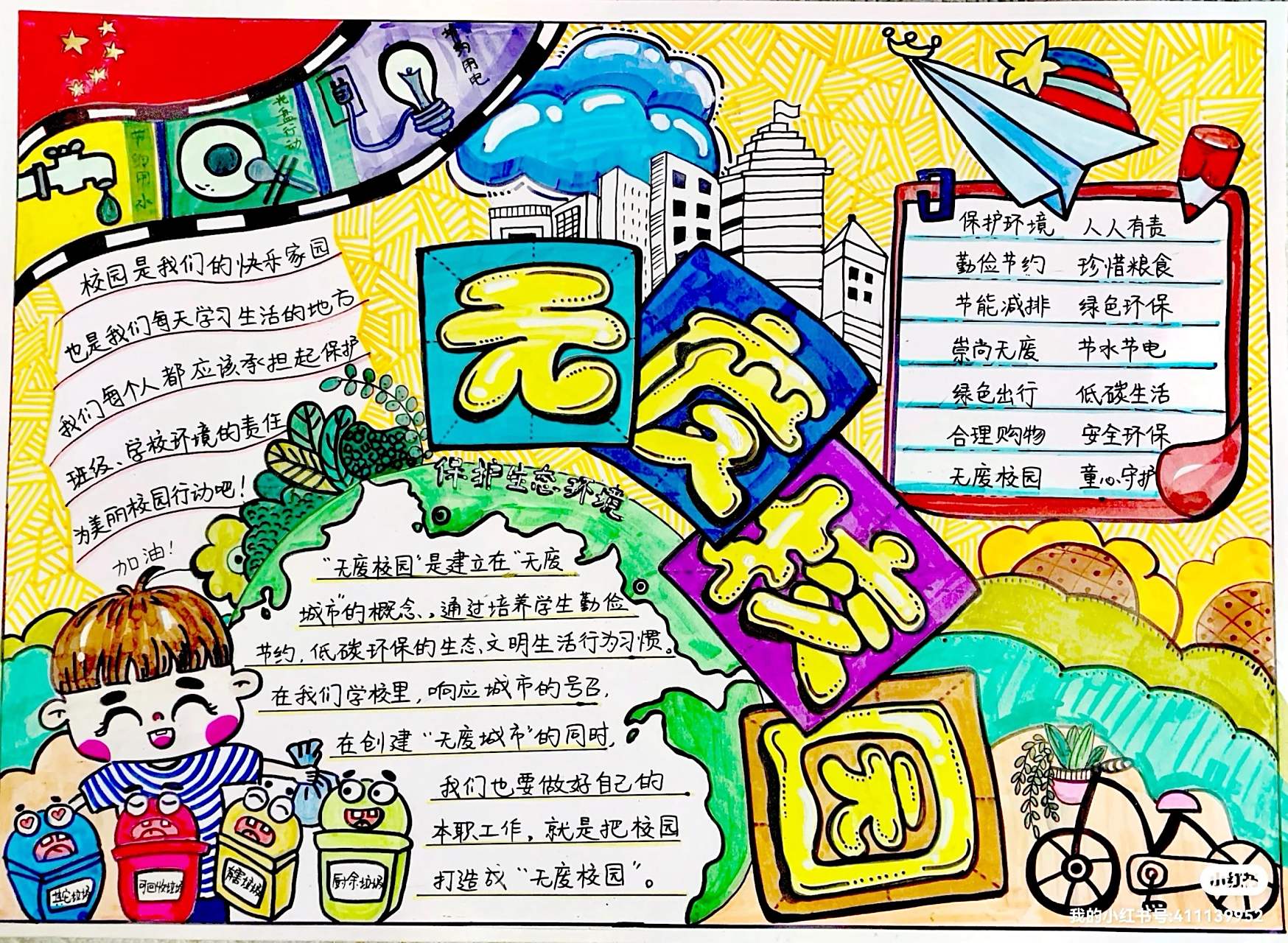 无废校园手抄报 无废校园手抄报