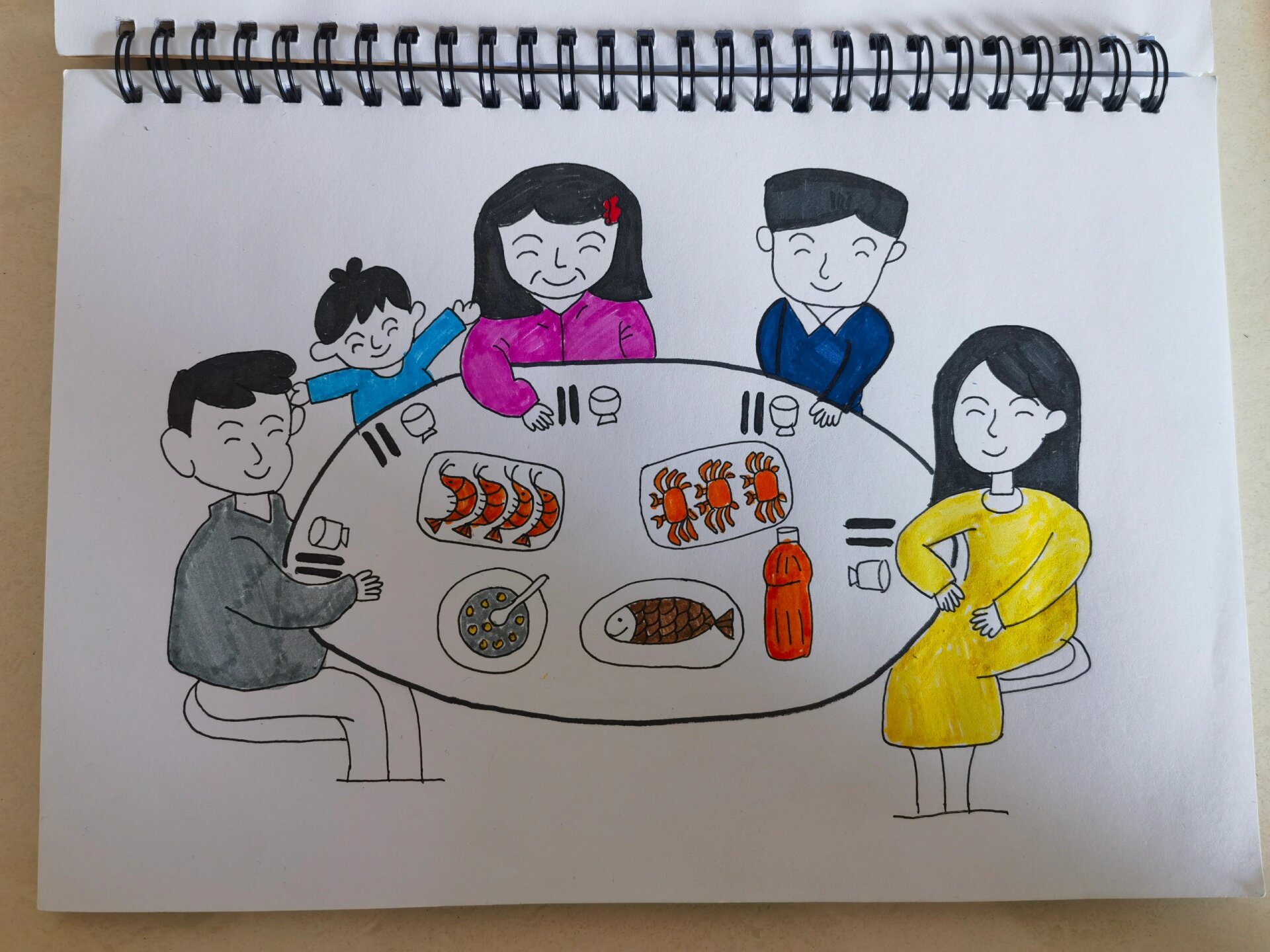 欢聚一堂《做客》 欢聚一堂,《做客》简笔画