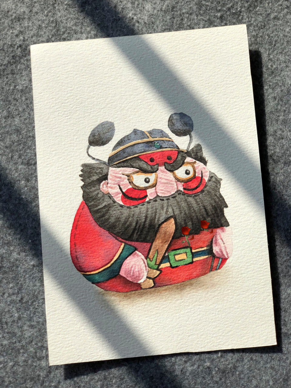 水彩 | 端午画个可爱的钟馗斩五毒 祛百病94 端午节请钟馗,跳钟馗